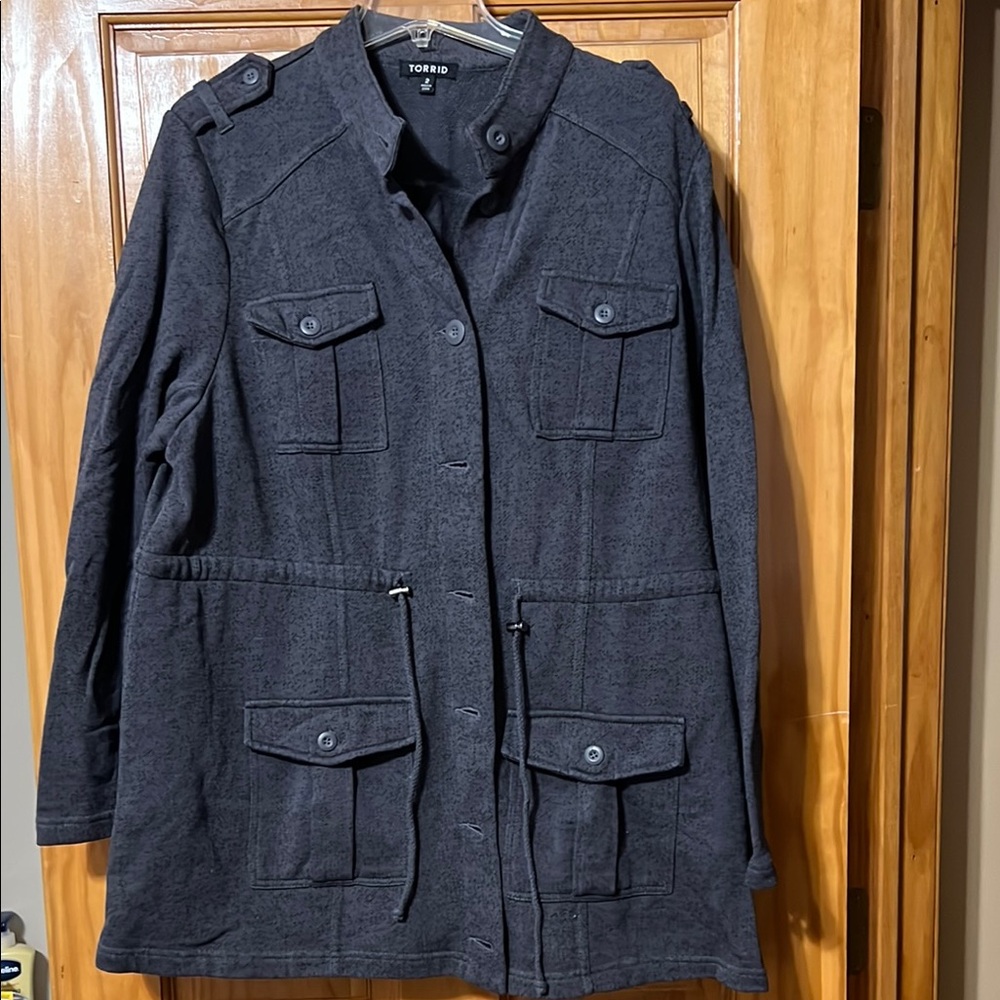 Torrid Gray Utility Jacket with Relaxed Fit